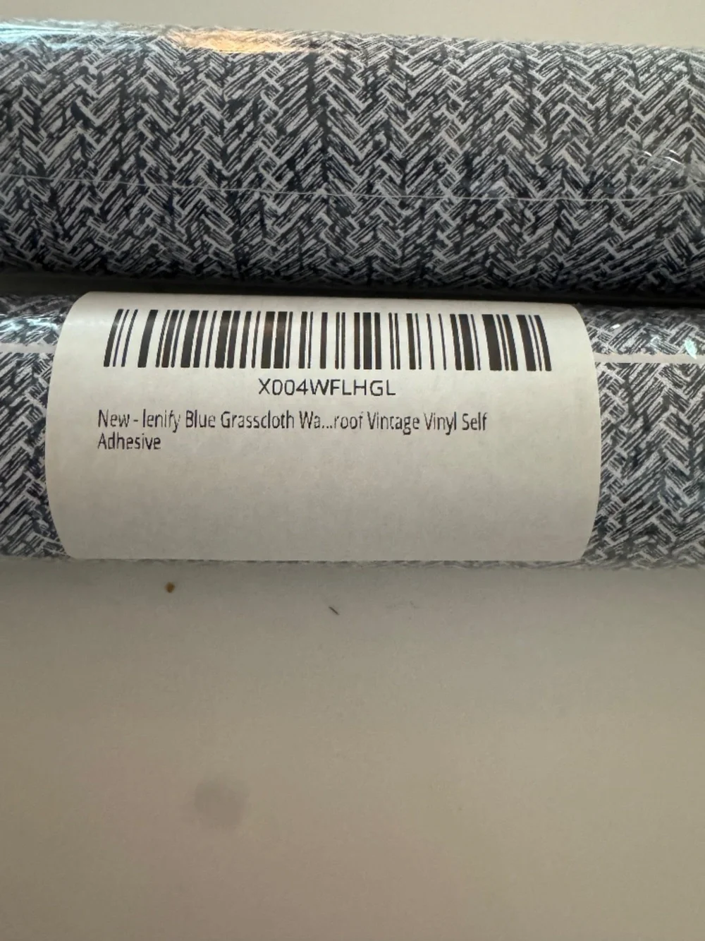 Grasscloth Peel & Stick self adhesive blue faux linen textured wallpaper